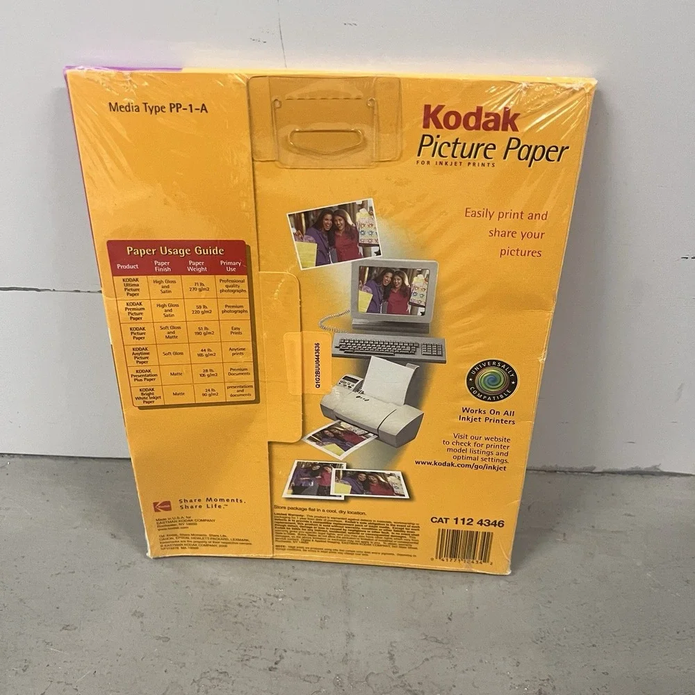 Kodak Picture Inkjet Printer Paper 25 Sheets 8.5 X 11 Soft Gloss - Sealed‎